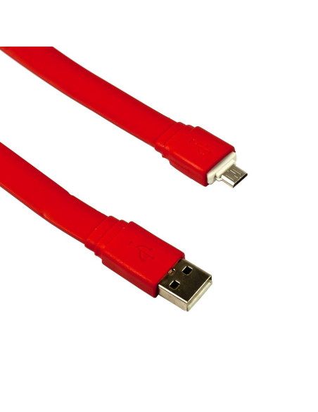 Cavo Flat USB AM a Micro USB M Rosa 1m