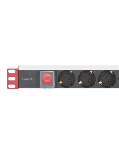 Multipresa 8 Posti da Rack 19'' con Interruttore Spina Schuko Angolata 1U