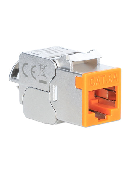 Frutto Keystone RJ45 Cat.6A 10G Slim STP Toolless Arancione