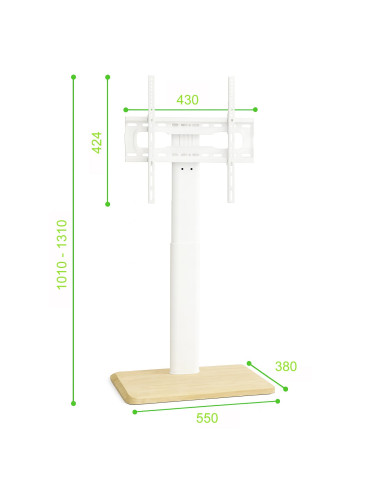 Supporto da Pavimento per TV da 24'' a 55'' c/Ruote a Scomparsa