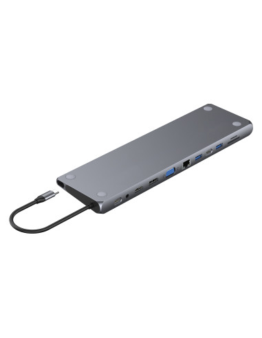 Docking Station 12 in 1 USB-C&trade Hub VGA HDMI DP RJ45 con Lettore Micro SD/SD