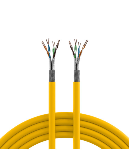 Matassa S/FTP Cavo Cat.8.2 Rame 2000MHz Dca 100m Rigido LSZH Giallo