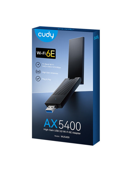 Adattatore USB 3.0 Wi-Fi 6E Triband AX5400 Nero