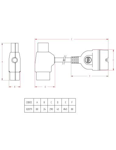 Cavo Adattatore PC con Spina / Presa IEC e P30