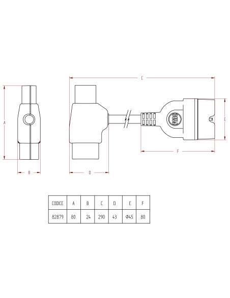 Cavo Adattatore PC con Spina / Presa IEC e P30