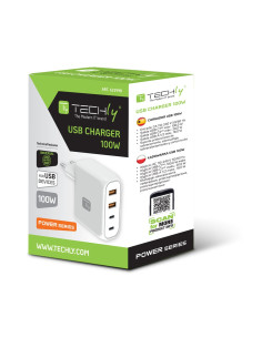 Caricatore Alimentatore 2 Porte USB-C&trade e 2 Porte USB-A da Muro 100W per Smartphone o Tablet 2
