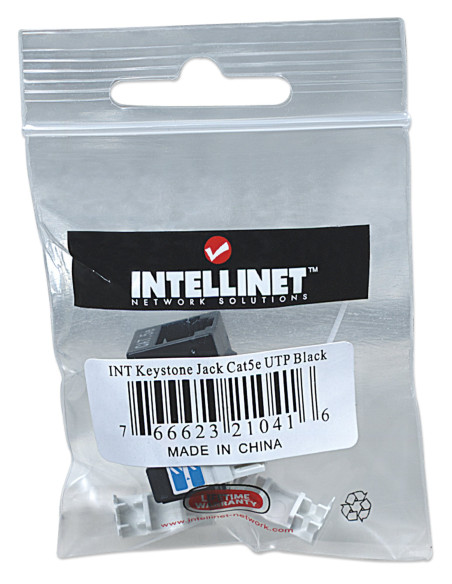 Frutto Keystone RJ45 Cat.5E UTP IDC 90&deg Nero