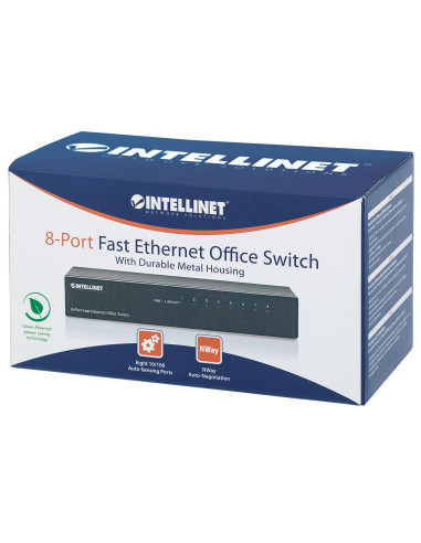 Switch Hub Ethernet 10/100Mbps 8 Porte Desktop in Metallo