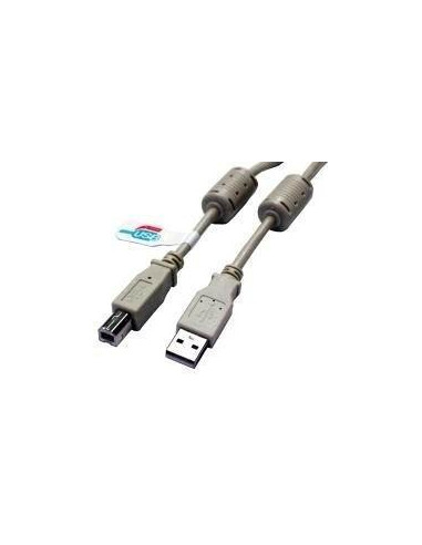 Cavo USB 2.0 A M / B M 1.8m con Ferrite Doppia Schermatura Grigio