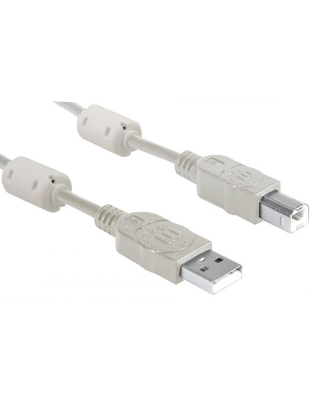 Cavo USB 2.0 A M / B M 1.8m con Ferrite Doppia Schermatura Grigio