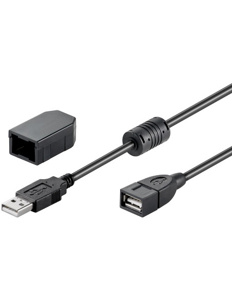 Cavo Prolunga USB 2.0 con Ferrite A Maschio / A Femmina 2m Nero