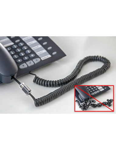 Plug Telefonico RJ10 Antiattorcigliamento per Cornetta con Cavo 30mm