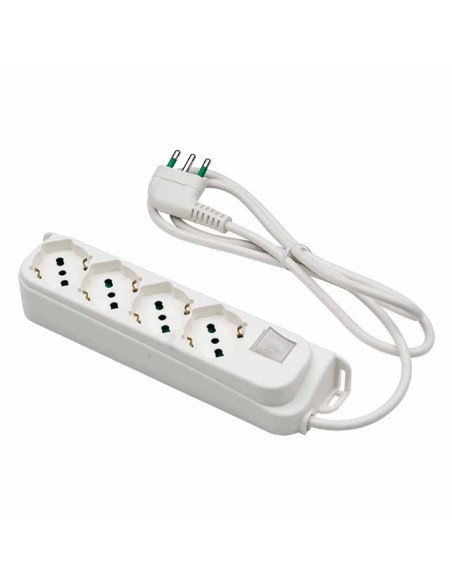 Multipresa 4 Posti Schuko con Interruttore e Cavo 1