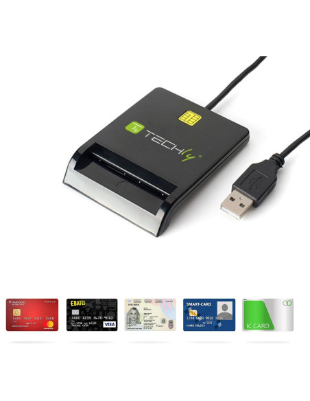 Lettore di Smart Card USB Esterno Nero