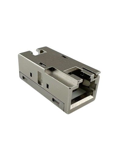 Accoppiatore RJ45 Cat6A 8P8C Femmina/ Femmina 10G STP Silver