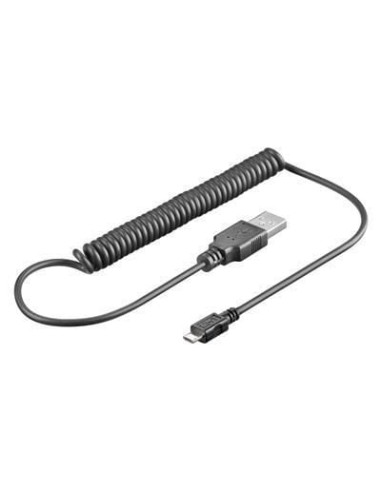 Cavo USB 2.0 Spiralato A maschio/microB 5 pin maschio 1m Nero