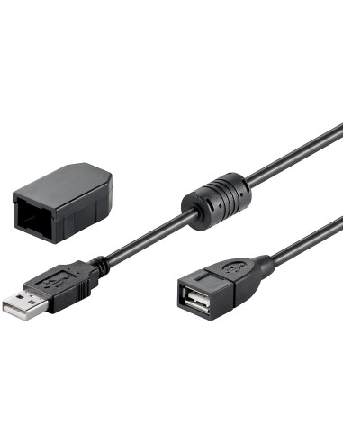 Cavo Prolunga USB 2.0 con Ferrite A Maschio / A Femmina 2m Nero