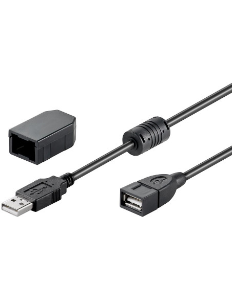 Cavo Prolunga USB 2.0 con Ferrite A Maschio / A Femmina 2m Nero