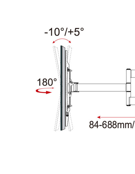 Supporto a Muro Slim per TV LED LCD 32-70'' Nero