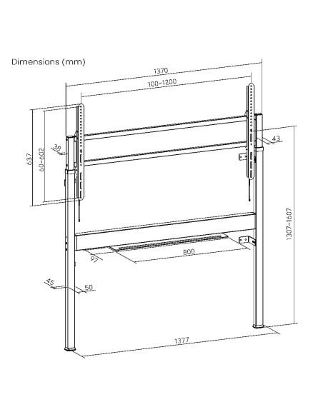 Supporto TV Slimfit Motorizzato da Parete con Altezza Regolabile per TV da 60-110'' con Telecomando