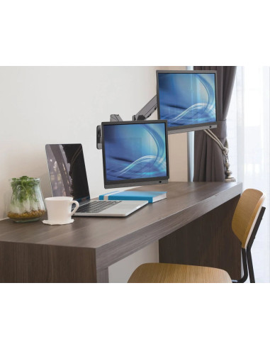 Staffa a Muro con Molla a Gas per due Monitor 13-32''