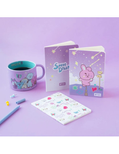 BT21 - Set di quaderni COOKY A6 (3...
