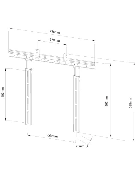 Supporto Soundbar da 10kg per TV o Staffa TV Nero