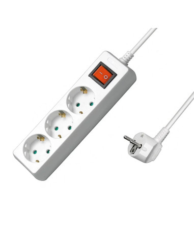 Multipresa 3 Posti Schuko con Interruttore e Cavo 3 metri