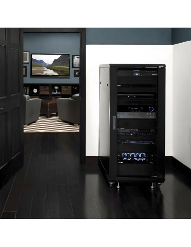 Armadio Rack 19'' 600x600 27U per Audio Video Nero