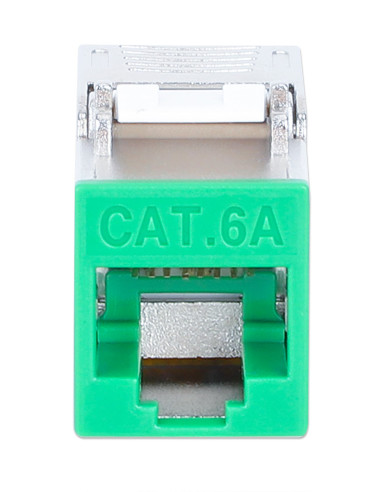 Frutto Keystone RJ45 Cat.6A 10G Slim STP Toolless Verde