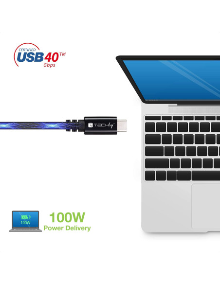 Cavo USB 4 Gen 3 Type-C&trade Thunderbolt M/M E-Mark 8K 40Gbps 100W PD 0
