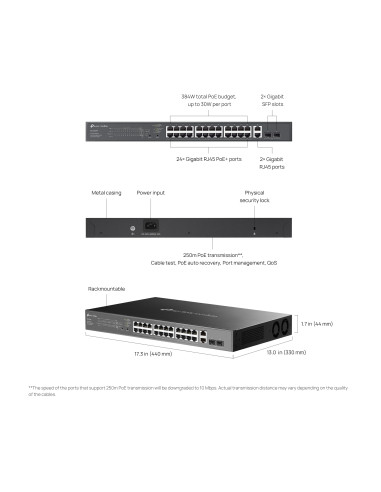 Switch 28 Porte Gigabit Easy Managed con 24 Porte PoE+