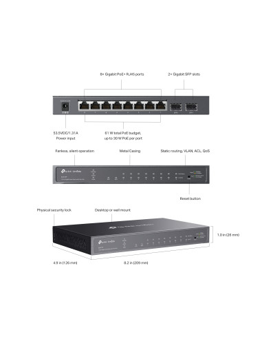 Switch Smart 8 Porte Gigabit PoE+