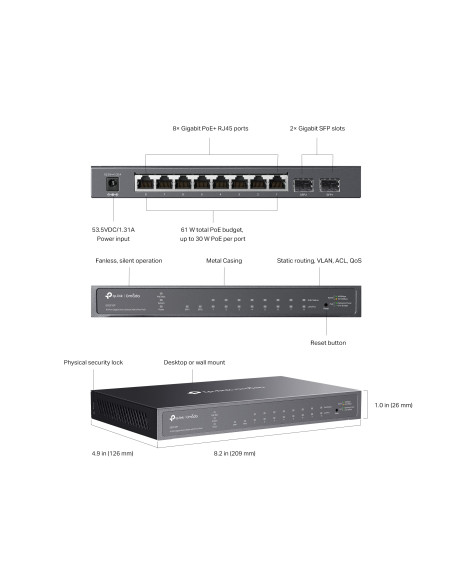 Switch Smart 8 Porte Gigabit PoE+