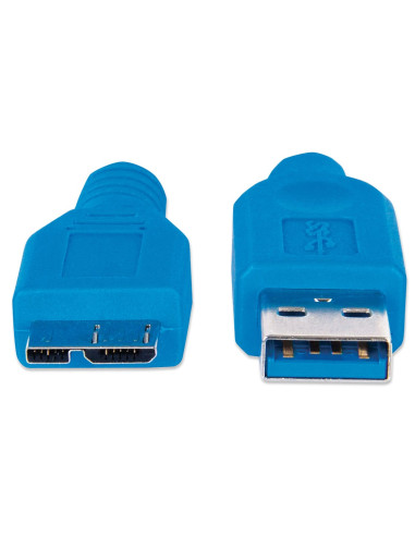 Cavo USB 3.2 Gen 1 SuperSpeed A/Micro B M/M 1 m Blu in Blister
