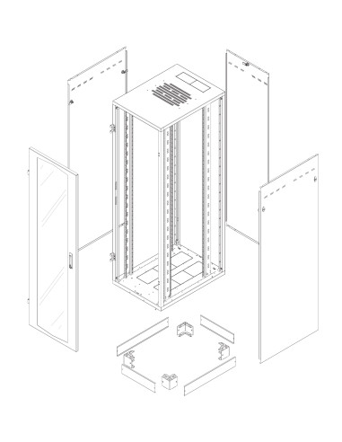 Armadio Rack NextGen 19'' 600x800 42U Grigio