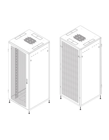 Armadio Rack NextGen 19'' 800x800 42U Porta Pan.Posteriore Grigliati Nero