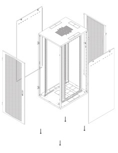 Armadio Server Rack NextGen 1000 19'' 800x1000 27U Nero Porta Grigliata 2
