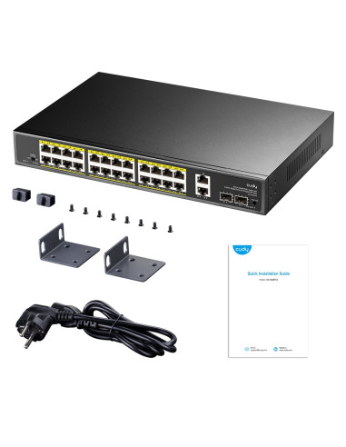 Switch Gigabit PoE+ 24 Porte con 2 Uplink GBE e 2 Gigabit SFP