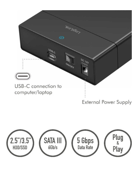 Box Esterno USB-C&trade 3.2 Gen 1 per HDD/SSD SATA da 2