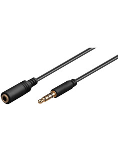 Cavo Prolunga Stereo 3.5 mm M/F 4Pin 2 m Nero