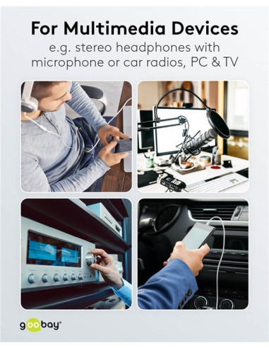Cavo Prolunga Stereo 3.5 mm M/F 4Pin 2 m Nero
