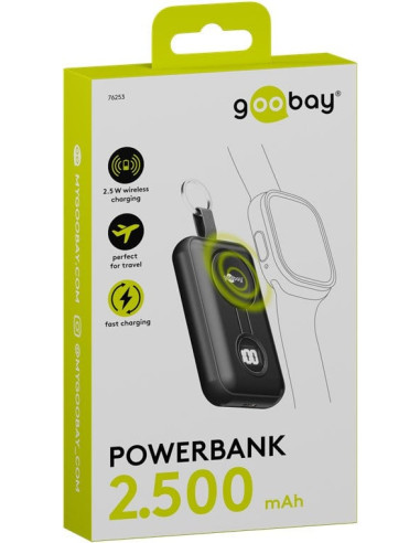 Power Bank Wireless Magnetico per Apple Watch con LED 2.500 mAh 2