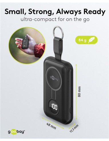 Power Bank Wireless Magnetico per Apple Watch con LED 2.500 mAh 2