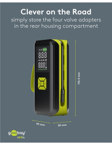 Compressore d'aria Portatile a Batteria Ricaricabile e Display a LED