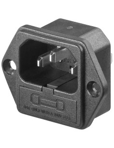 Connettore VDE da Pannello c/viti Maschio con Alloggio Fusibile