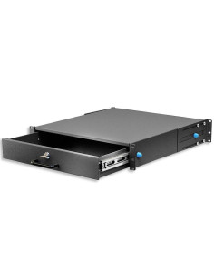 Cassetto Porta Tastiera 2U per Armadi Rack 19'' con Serratura Nero
