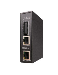 Convertitore Industriale Fast Ethernet a fibra ottica su guida DIN