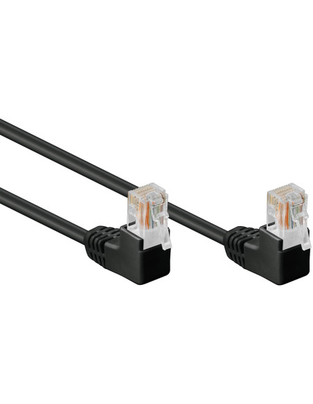 Cavo di rete Patch Angolato 90&deg CCA Cat. 5e Nero UTP 0