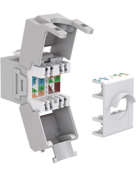 Frutto Keystone RJ45 Cat6A UTP 500MHz Grigio